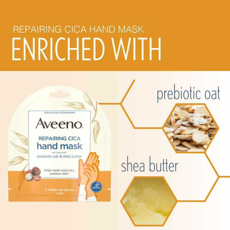 AVEENO Skin Relief Mask Hand Mask con avena y mantequilla de karité 1 par