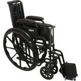 Probasic Weelchair 18In Self Transport Folding Wheelchair with Detachable Desk Armrests, Swing Away Foot Rests