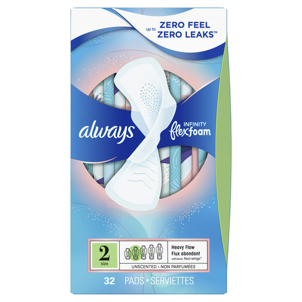 Always Infinity Heavy Flow Pads With Wings Size 2 32ct