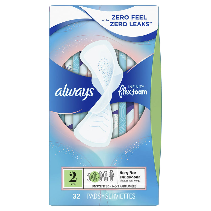 Always Infinity Heavy Flow Pads With Wings Size 2 32ct