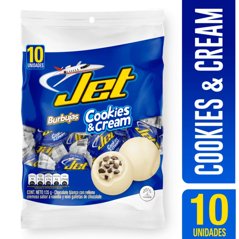 Jet Burbujas Cookies & Cream 10ct 135gr
