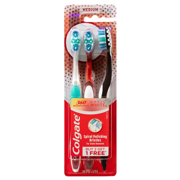 Colgate 360 Total Advanced Toothbrush Medium 3ct
