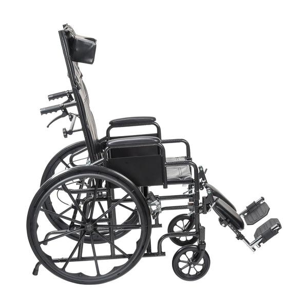 Drive Medical Silver Sport Full-Reclining Wheelchair, Desk Arms, 16" Seat