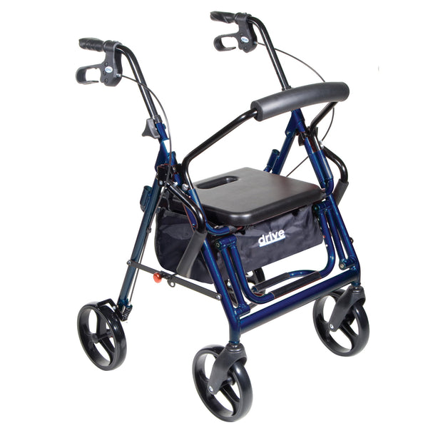 Drive Medical Duet Dual Function Transport Wheelchair Rollator Rolling Walker