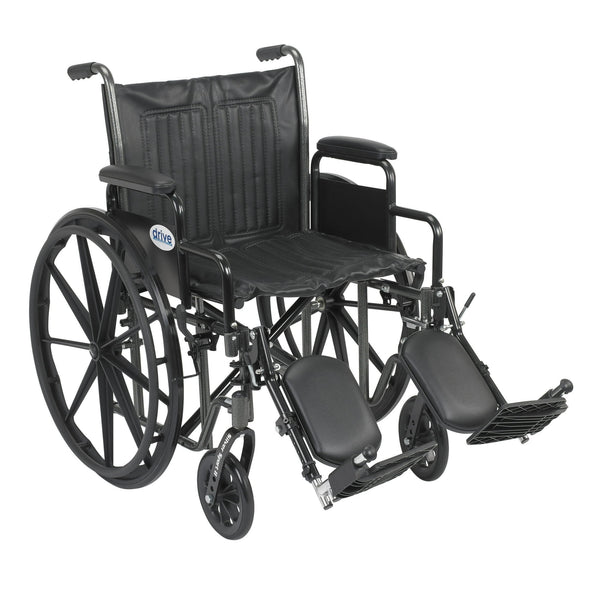 Drive Silver Sport 2 Wheelchair Steel 20"W x 16"D Swing-Away Footrest