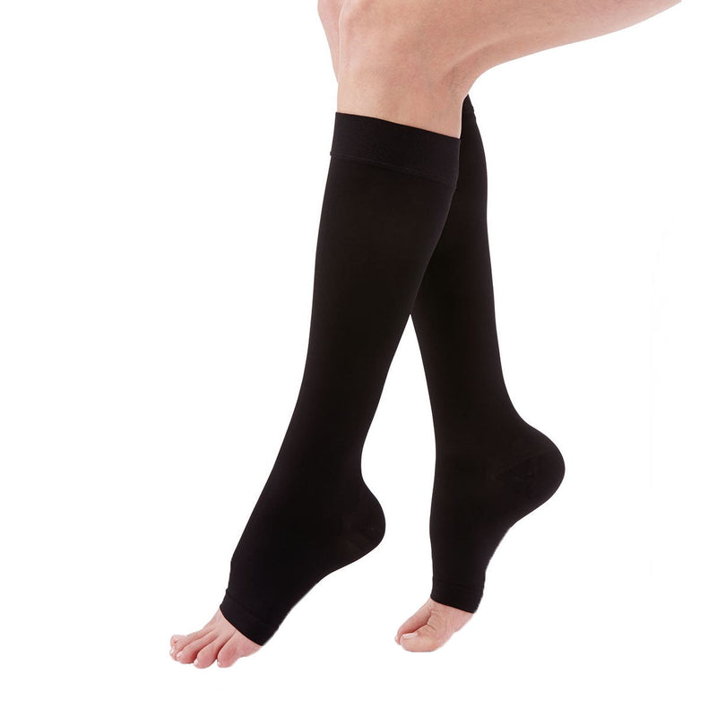 MediMed Advantage Soft Opque Opque 15-20 Rodilla High Open Toe Black XL