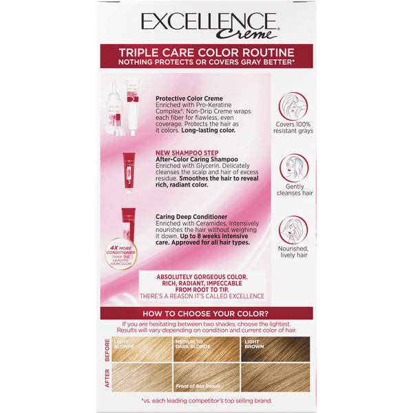 Loreal Excellence Creme Permanent Hair Color 8 1/2A Champ Blonde