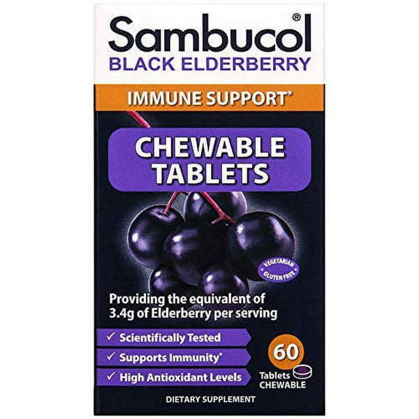 Sambucol Black Elderberry Advanced Immune Support Chewable Tablets 60ct