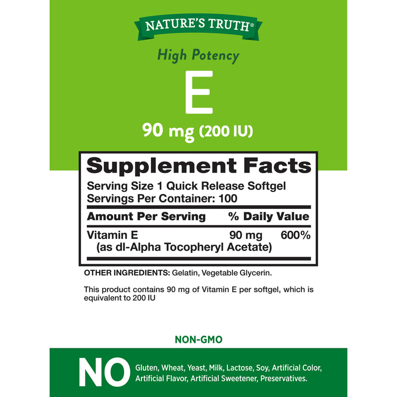 Nature's Truth E 90mg Softgels 100ct