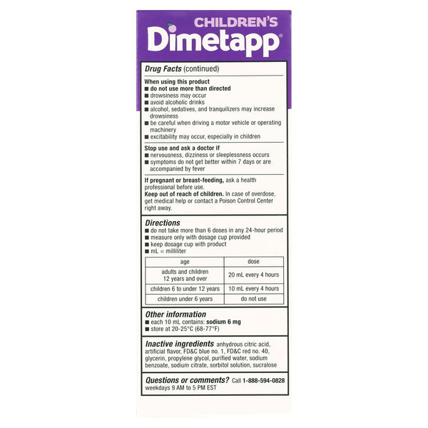 Dimetapp Children's Cold & Allergy Grape 8oz