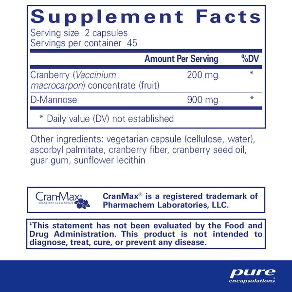 Pure Encapsulations Cranberry D-Mannose Capsulations 90ct