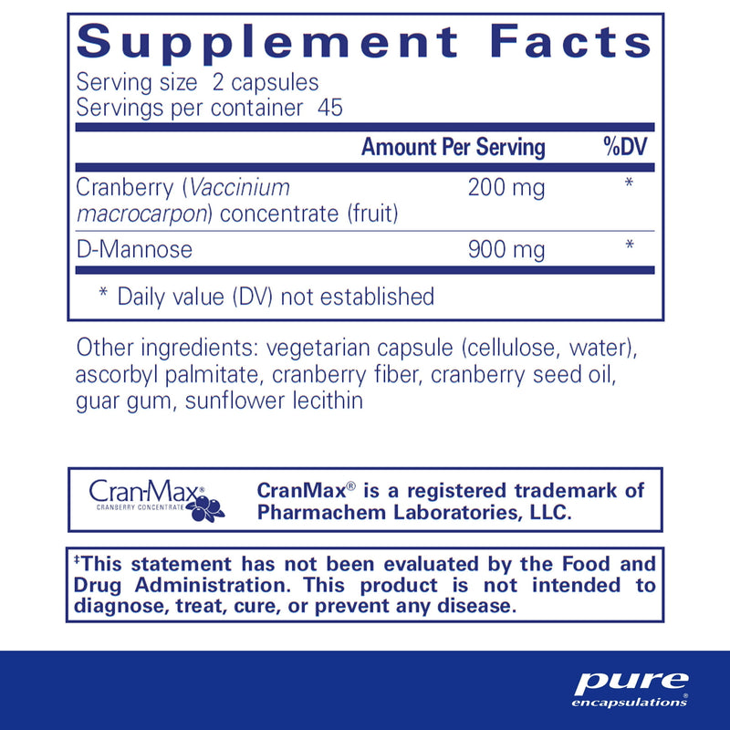 Pure Encapsulations Cranberry D-Mannose Capsulations 90ct