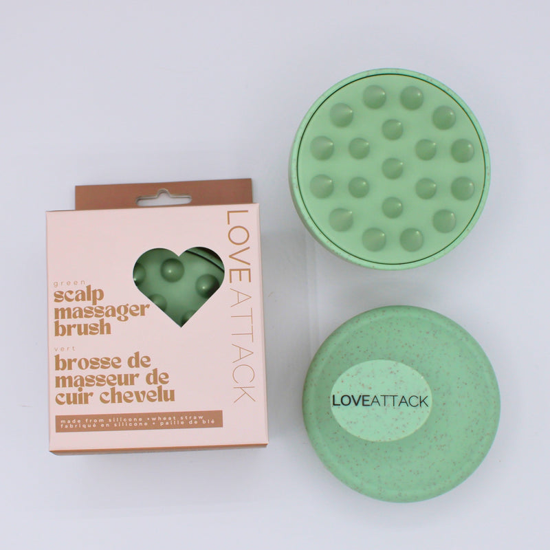 Love Attack Scalp Massager Brush green