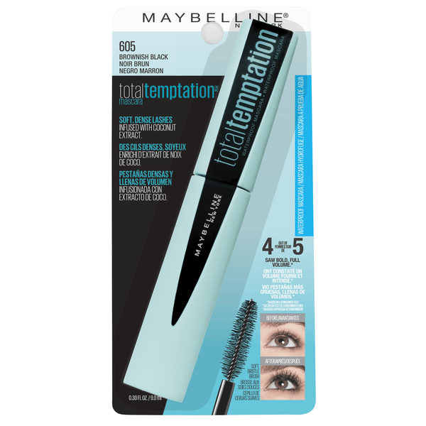 Maybelline Total Temptation Waterproof Mascara Brownish Black 0.3oz