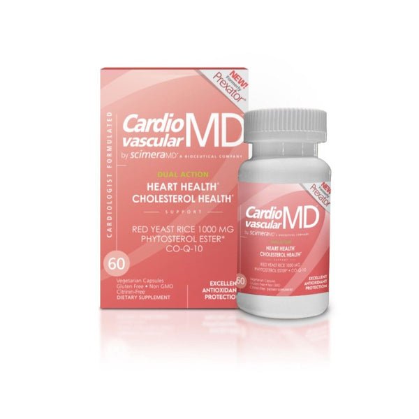 Suplemento de arroz de levadura roja de Scimeramd® Cardiovascularmd con fitosterol éster y coq10 para el apoyo de salud y colesterol del corazón, 60 ct