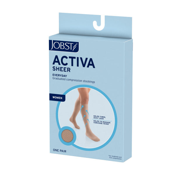 Jobst Activa Sheer Knee High 15-20 Closed Toe Black