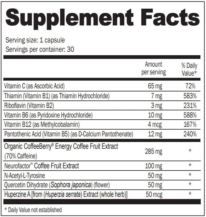 ScimeraMD® FocusMD Brain Supplement with Nootropic Organic Coffeeberry, Huperzine A for Memory, Focus, and Energy, 30 CT