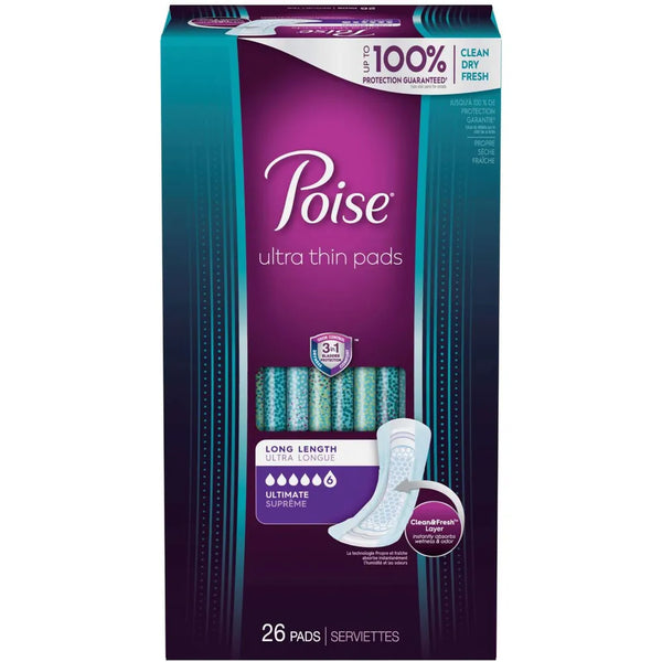 Poise Ultra Thin Long Pads 26ct