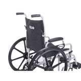 Drive Medical Poly Fly Light Weight Transport Chair Wheelchair with Swing away Footrest 18"