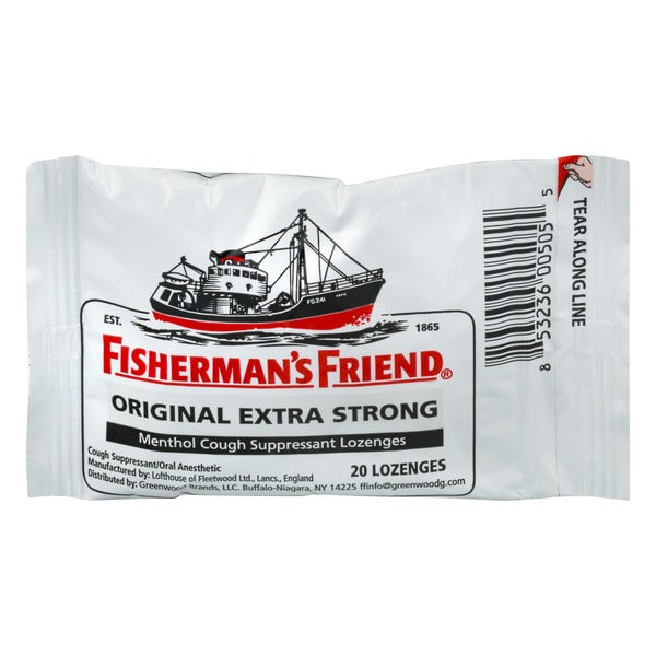 Fisherman's Friend Original Extra Strong Menthol Cough Suppressant Lozenges 20ct