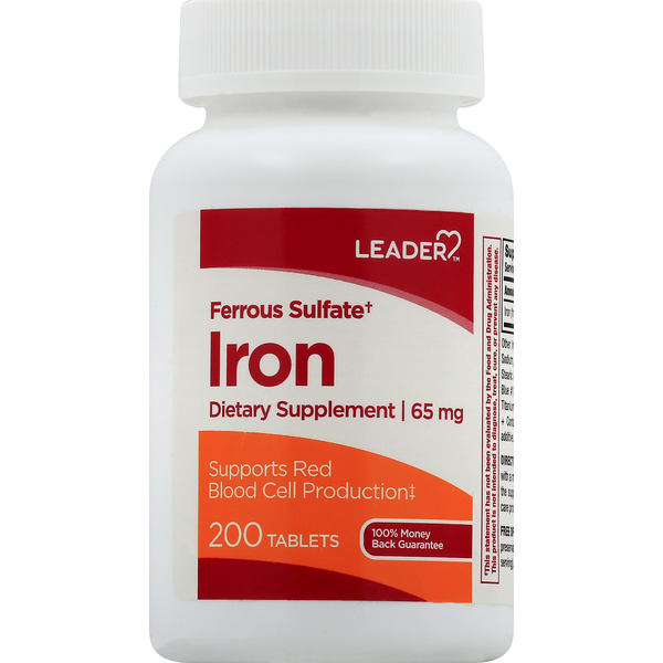 Leader Iron 65mg Tablets 200ct