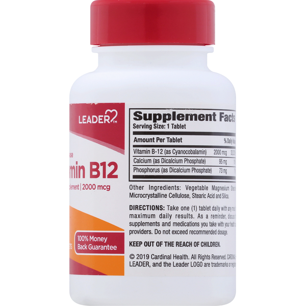 Leader Vitamin B12 2000mcg Tablets 60ct