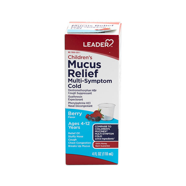 Leader Children's Mucus Relief Multi-Symptom Cold Berry 4oz