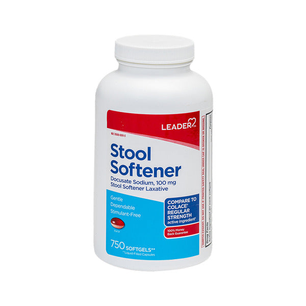 Leader Stool Softener Laxative 100mg 750 Softgels