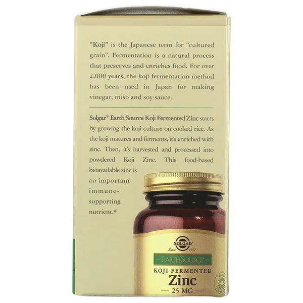 Solgar Koji Fermented Zinc 25mg Vegetable Capsules 60ct