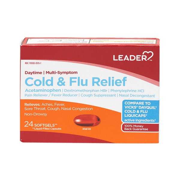 Leader Daytime Cold & Flu Relief Softgels 24ct