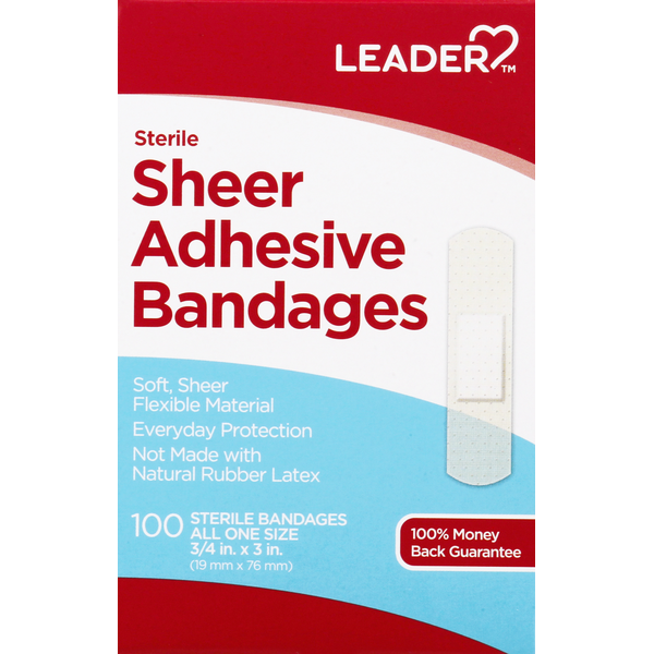 Leader Sheer Adhesive Bandges 100ct