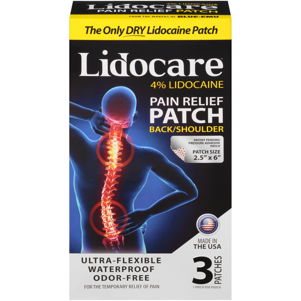 Lidocare Lidocaine Pain Relief Patches 3ct