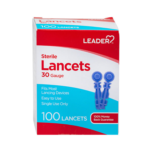 Leader Sterile Lancets 30 Gauce 100ct