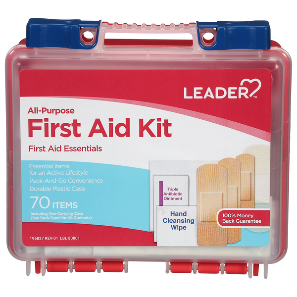 Leader All Purpuse First Aid Essentials Kit Assorted Items 70 items