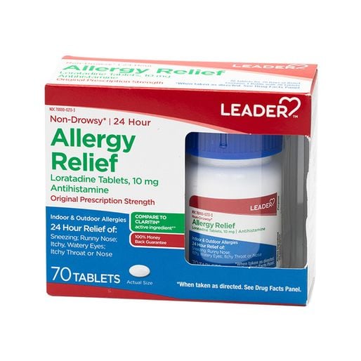 Leader Allergy Loratadine Tablets 10mg 70ct