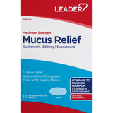 Leader Mucus Maximum Strength Relief Tablets 14ct