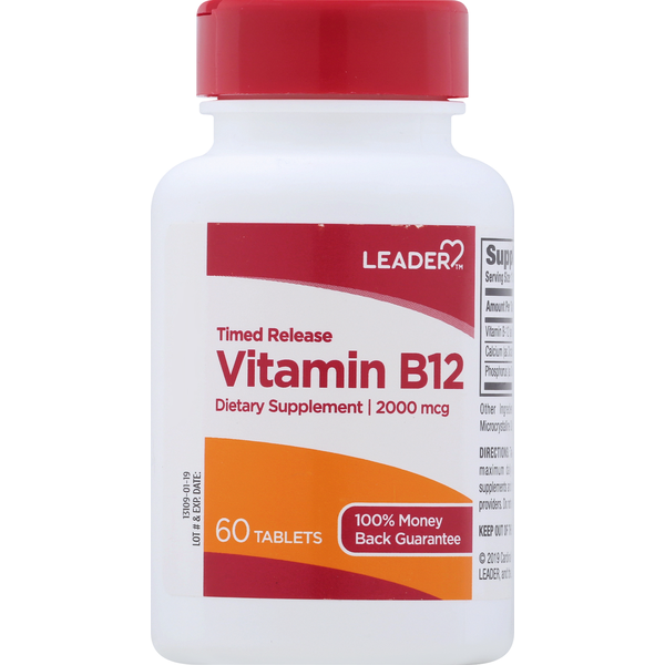 Leader Vitamin B12 2000mcg Tablets 60ct