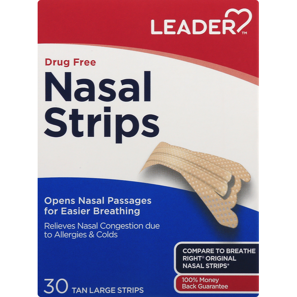 Leader Nasal Strips Tan Large 30ct