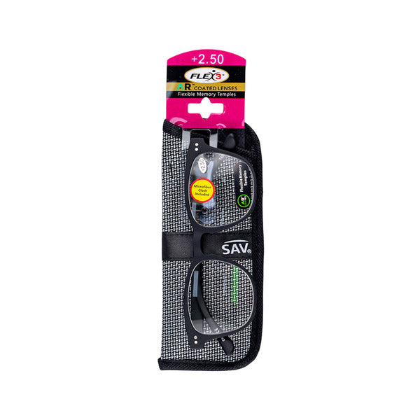 Sav Flex 3 Round Readers Glasses With Pins 5045 +2.50