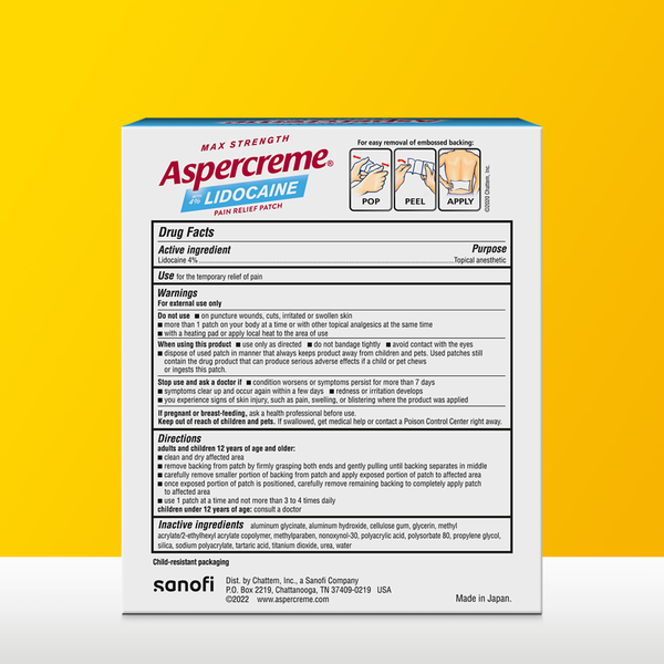 Aspercreme Odor Free Lidocaine Patches 5ct