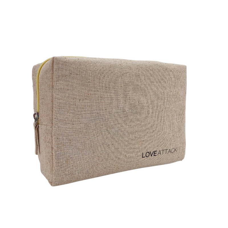 Love Attack XL Natural Cotton Makeup Bag