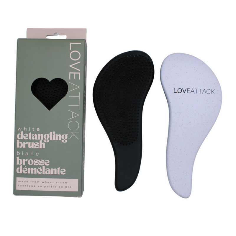 Love Attack Wheat Straw Detangling Brush White