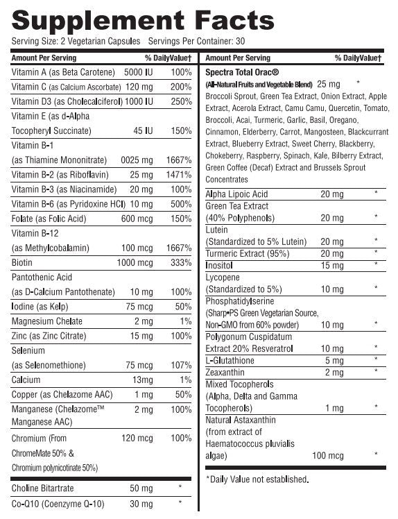 ScimeraMD® MultivitaminMD Full-Spectrum Supplement Capsule with Minerals, Antioxidants, and Superfood Combination for Metabolism, Joint Support, Hair, Skin, and Nails, 60 CT