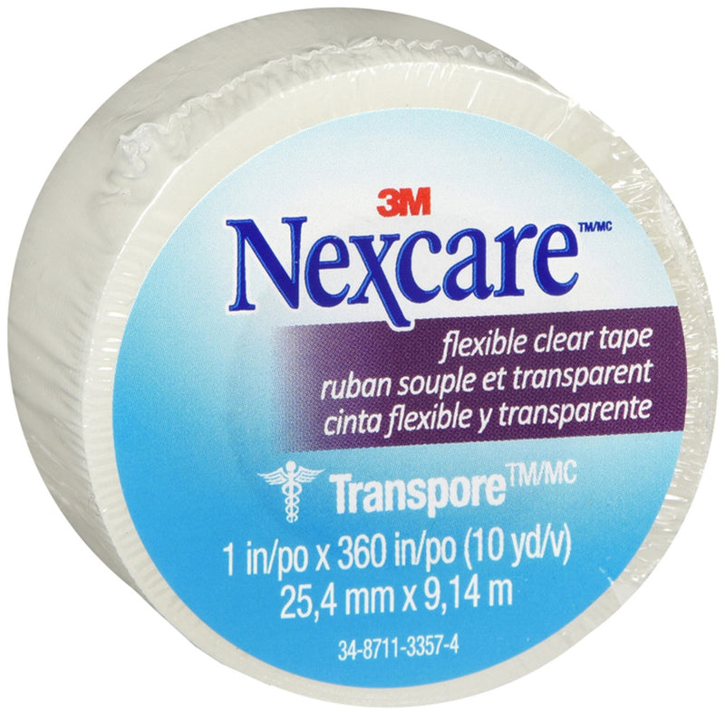 3M Nexcare Flexible Clear First Aid Tape, 1 Inch X 10 Yards