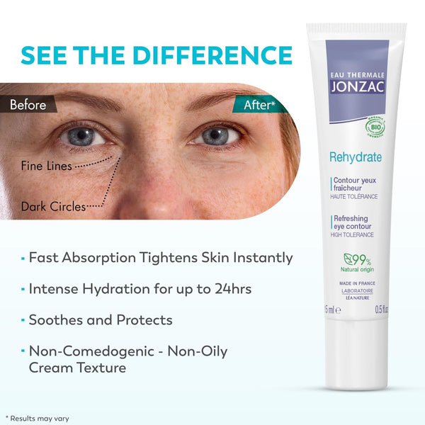 Jonzac Rehydrate Organic Refreshing Eye Contour Cream 0.5Oz