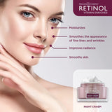 Crema de noche de retinol de cuidado de la piel 1.7oz