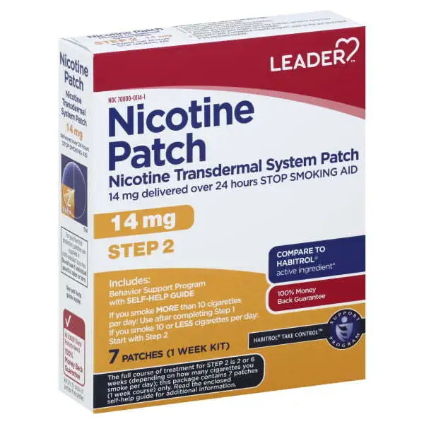 Leader Step 2 14 mg Nicotine Transdermal Patches 7 ct
