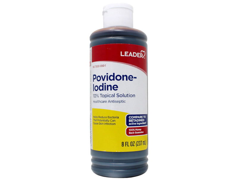 Leader Povidone Iodine Solution 8Oz