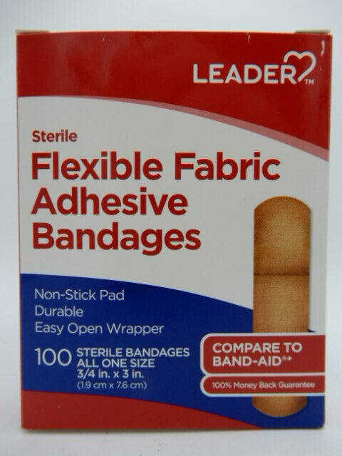 Leader Flexible Fabric Adhesive Bandages 100 ct