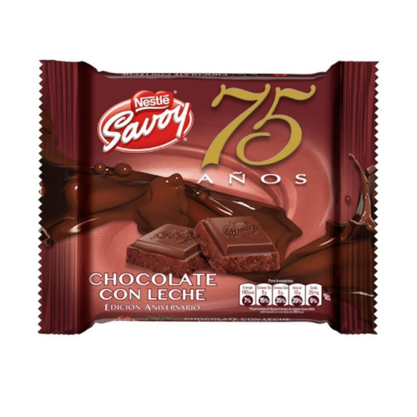 Chocolate con Leche Carre Savoy BOX of 10 75 Aniversario 100gr